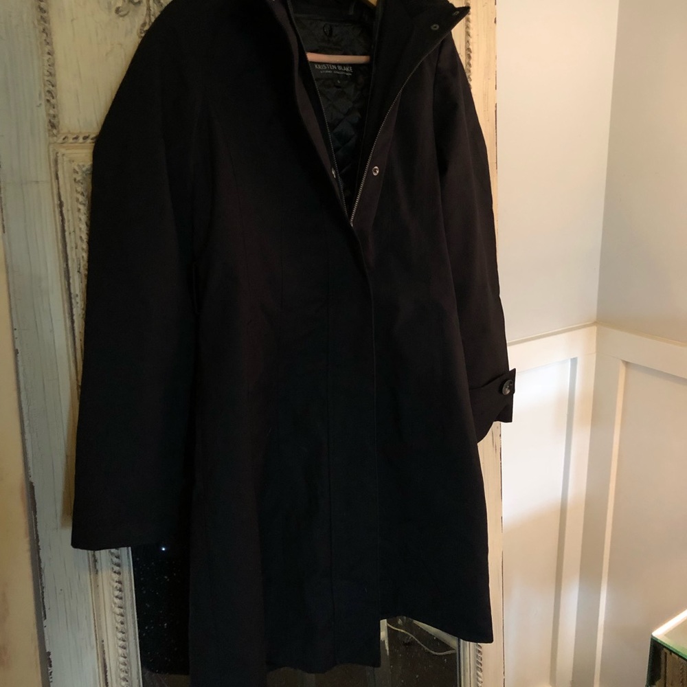 Kristen Blake black coat